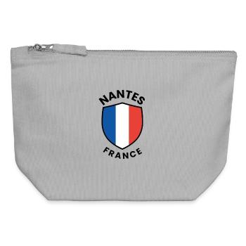 Nantes-Frankreich-Schildmotiv - Canvas Reißverschluss-Täschchen (12 x 13 cm) - Grau meliert - Vorne