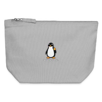 Penguin in Sunglasses Nihilism Meme - Canvas Zip Pouch 12 x 13 cm - sports grey - Front