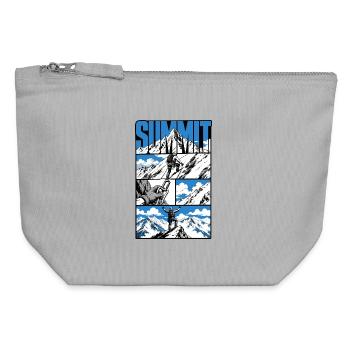 Aventure alpine - Pochette zippée en toile 12 x 13 cm - gris chiné - Devant