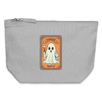 Tarot Karte Geist mit Stock - Canvas Reißverschluss-Täschchen (12 x 13 cm) - Grau meliert - Vorne