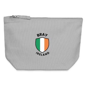 Fierté du Bouclier d’Irlande de Bray - Pochette zippée en toile 12 x 13 cm - gris chiné - Devant