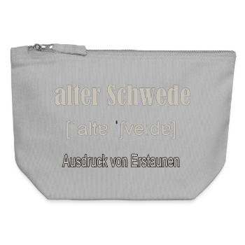 Alter Schwede  - Canvas Reißverschluss-Täschchen (12 x 13 cm) - Grau meliert - Vorne