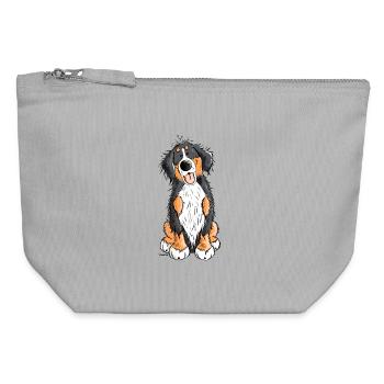 Bernese Mountain Dog - Canvas Zip Pouch 12 x 13 cm - sports grey - Front