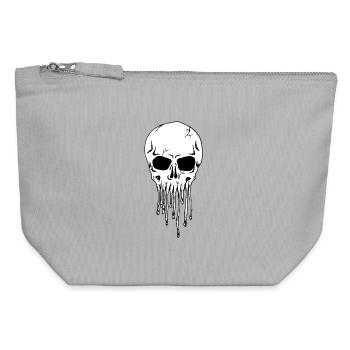 Dripping Skull - Canvas Zip Pouch 12 x 13 cm - sports grey - Front