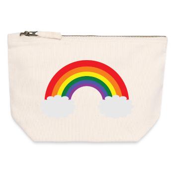Regenbogen LGBTQ Design - Canvas Reißverschluss-Täschchen (12 x 13 cm) - Naturweiß - Vorne