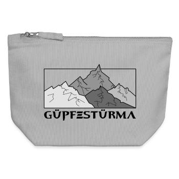 Güpfestürma - Summit climber, Austria Dialect - Canvas Zip Pouch 12 x 13 cm - sports grey - Front