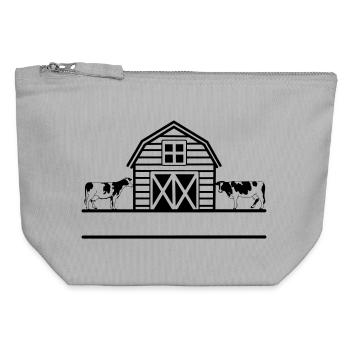 Monogramm für Nutztiere - Canvas Reißverschluss-Täschchen (12 x 13 cm) - Grau meliert - Vorne