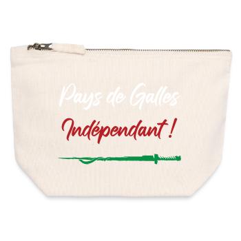 Pays de Galles Indépendant ! Perceval - Pochette zippée en toile 12 x 13 cm - blanc naturel - Devant