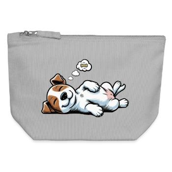 Jack Russel terrier Jack russel Besitzer Jackie - Canvas Reißverschluss-Täschchen (12 x 13 cm) - Grau meliert - Vorne