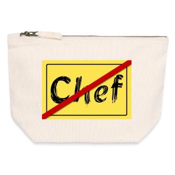 Ex-Chef - Canvas Reißverschluss-Täschchen (12 x 13 cm) - Naturweiß - Vorne
