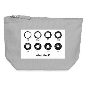 Icônes d’ouverture : C’est quoi ce bordel ? - Pochette zippée en toile 12 x 13 cm - gris chiné - Devant