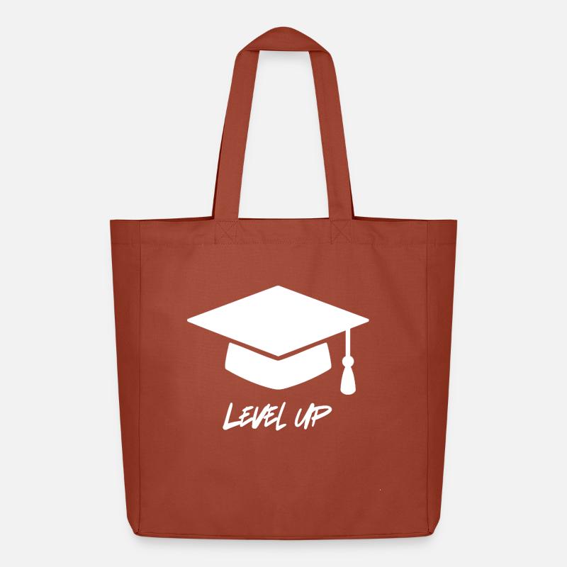 Level Up Graduation Cap Abi & Abschluss Geschenk - Midweight recycelter Stoffbeutel von Stanley/Stella - Terrakotta