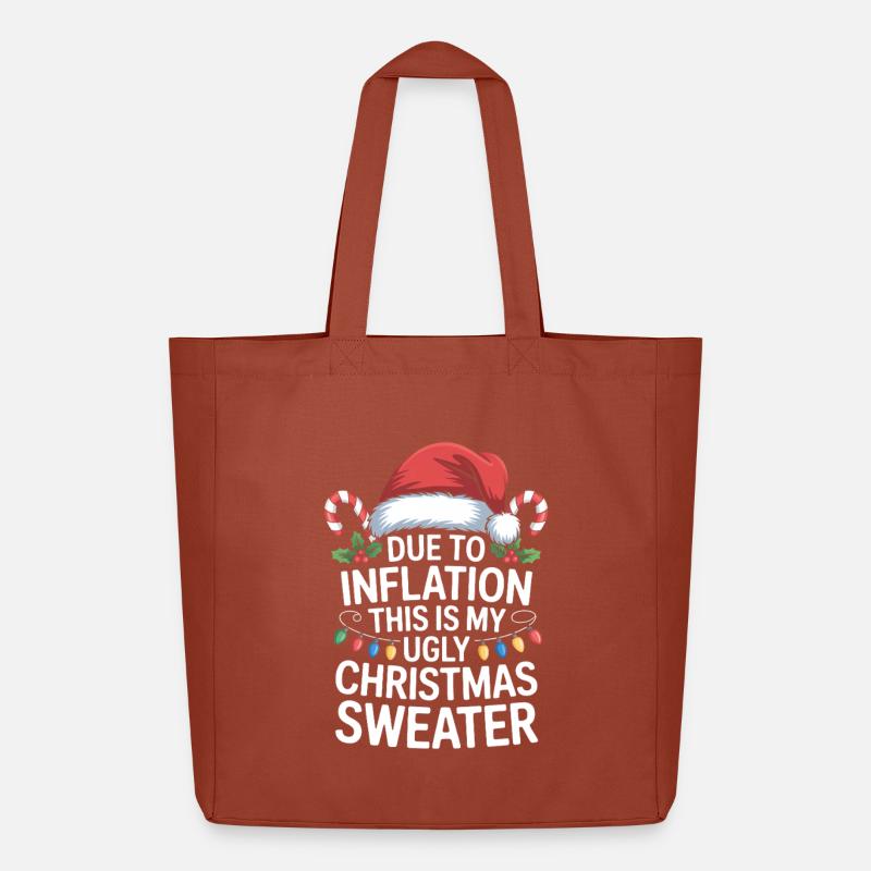 À cause de l’inflation, pull de Noël moche - Tote bag Stanley/Stella Midweight recyclé - terracotta