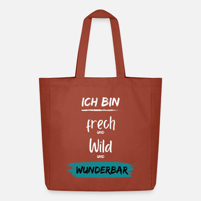 Ich bin frech wild Wunderbar - Midweight recycelter Stoffbeutel von Stanley/Stella - Terrakotta