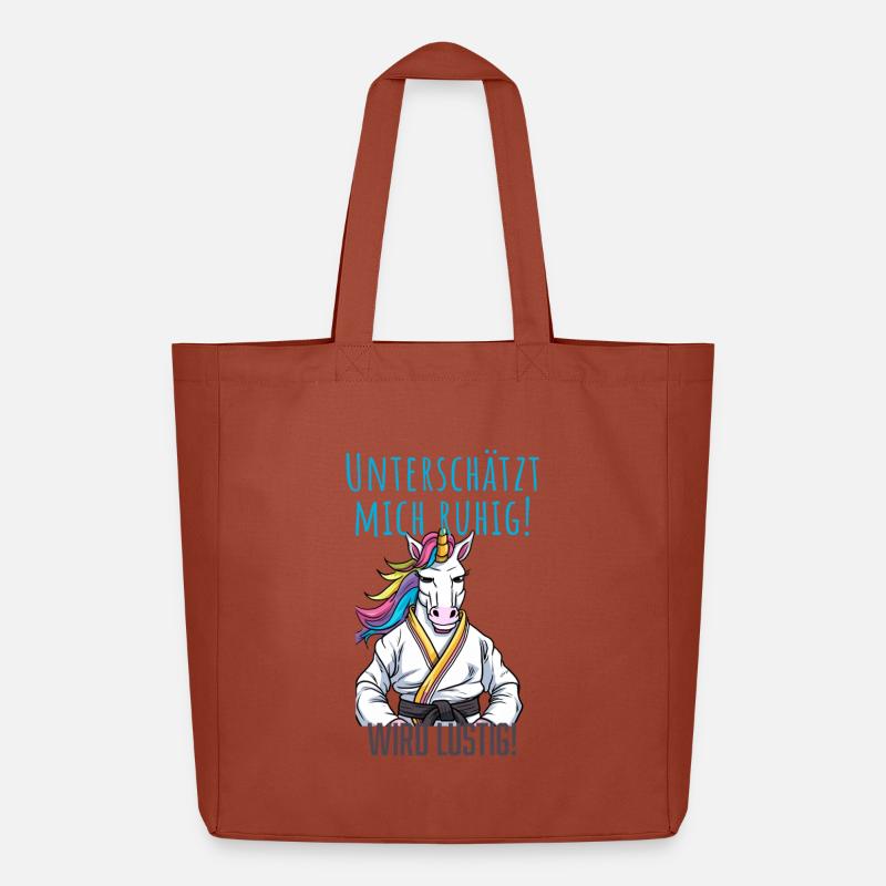 Karate Einhorn - Midweight recycelter Stoffbeutel von Stanley/Stella - Terrakotta