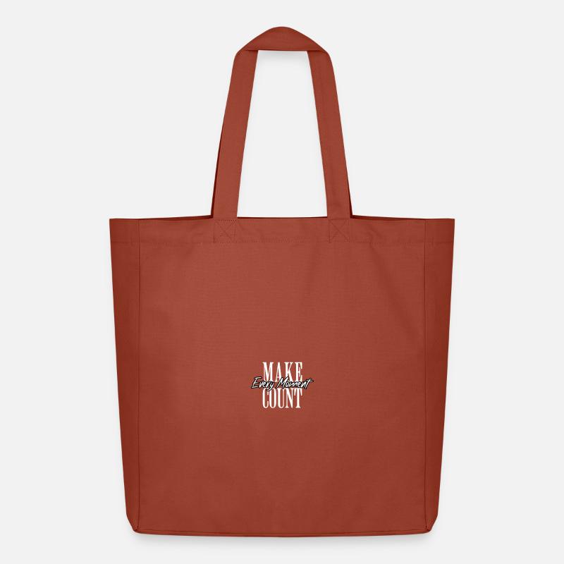 Every Moment Counts Typography - Midweight Recycled Tote Bag by Stanley/Stella - heritage brown