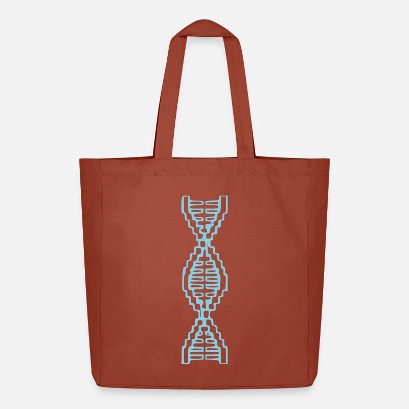 DNA Helix Pixel Art Blau - Midweight recycelter Stoffbeutel von Stanley/Stella - Terrakotta