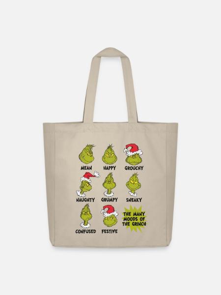 Der Grinch Mit All Seinen Stimmungen - Midweight recycelter Stoffbeutel von Stanley/Stella - Cremebeige