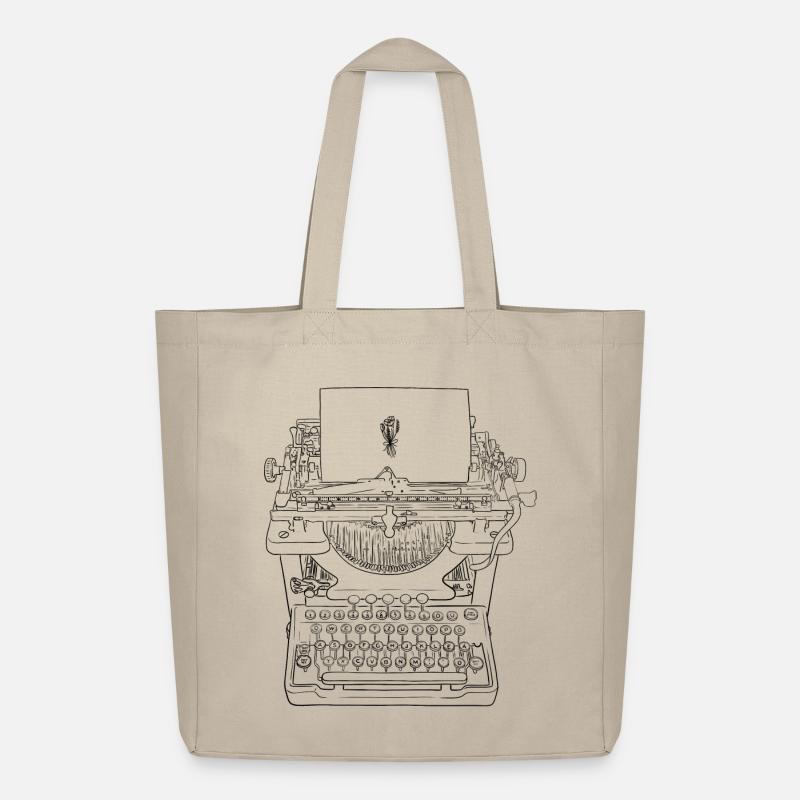 Typewriter Love - Midweight recycelter Stoffbeutel von Stanley/Stella - Cremebeige