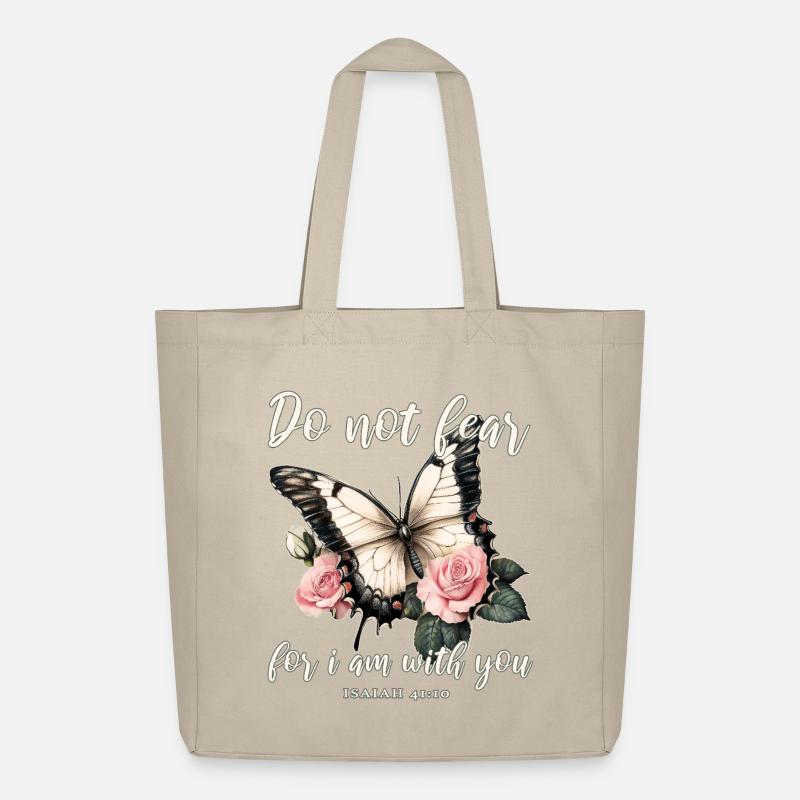 Bibelvers Schmetterling Christlich - Midweight recycelter Stoffbeutel von Stanley/Stella - Cremebeige