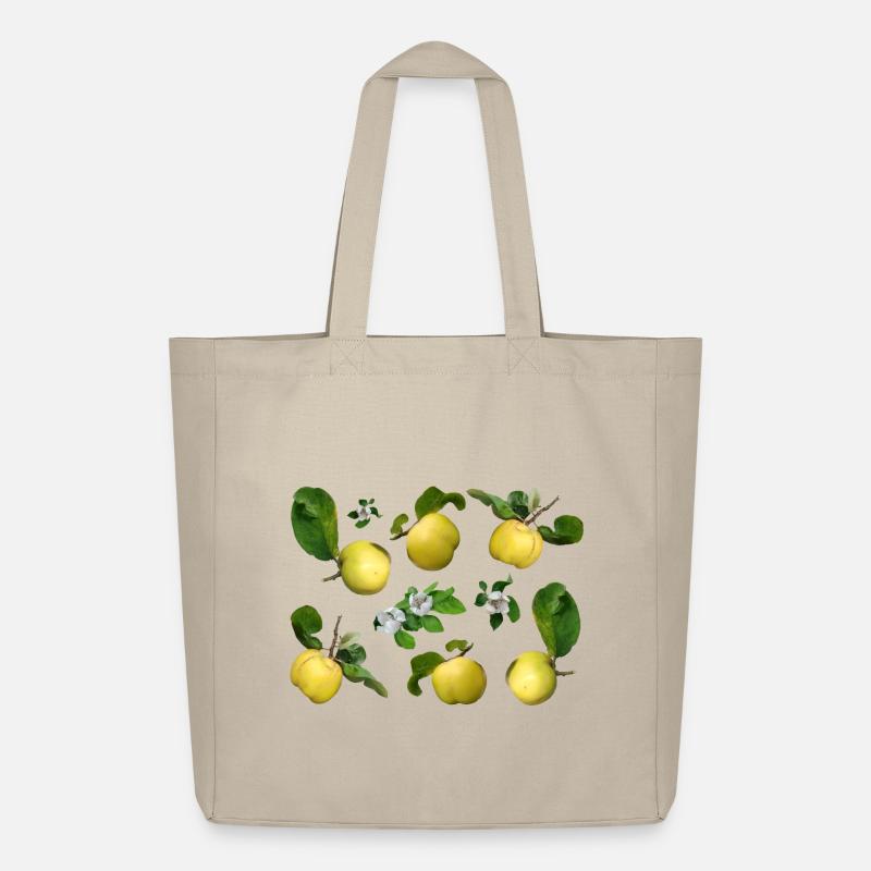 Quitten mit Quittenblüten - Midweight recycelter Stoffbeutel von Stanley/Stella - Cremebeige