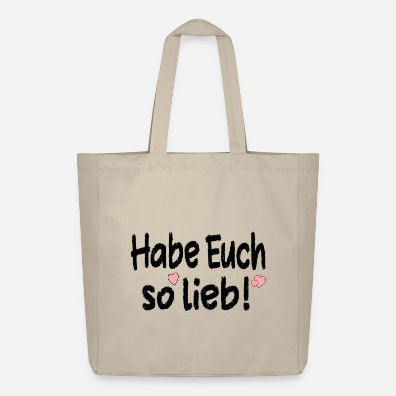 Habe Euch so lieb - Beziehung Sprüche - Midweight recycelter Stoffbeutel von Stanley/Stella - Cremebeige