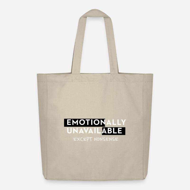 Emotionally Unavailable Spruch Meme Style Typo - Midweight recycelter Stoffbeutel von Stanley/Stella - Cremebeige