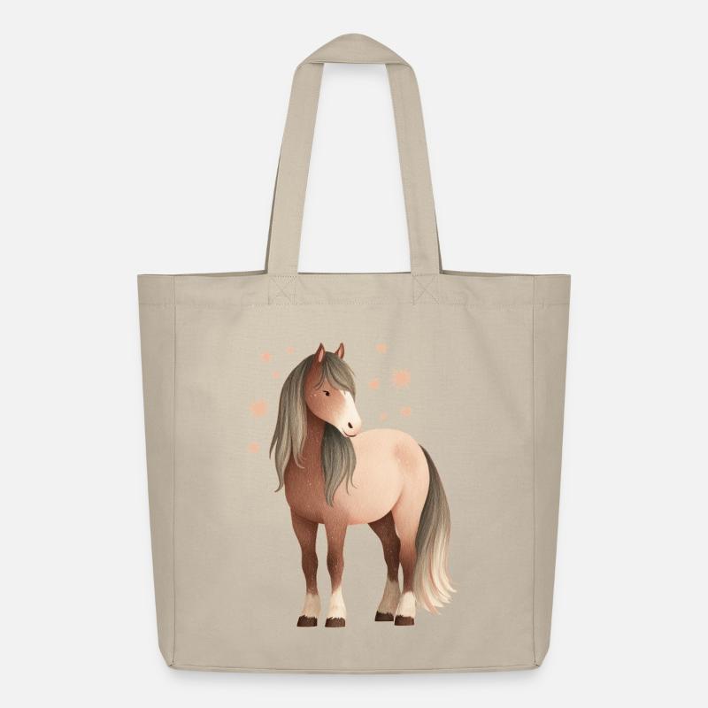 Pferd Sterne - Midweight recycelter Stoffbeutel von Stanley/Stella - Cremebeige