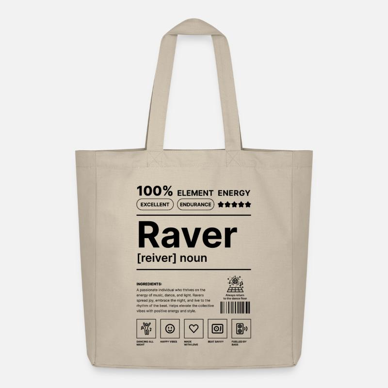 Raver-Lebensstil - Midweight recycelter Stoffbeutel von Stanley/Stella - Cremebeige