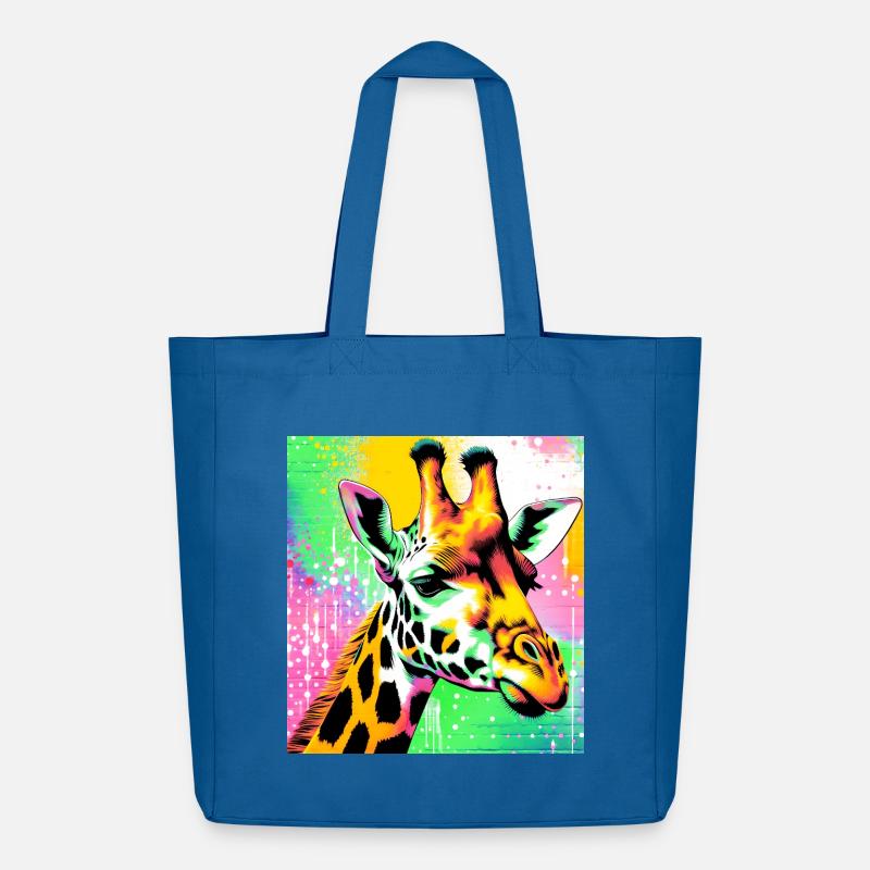 giraffe - Midweight Recycled Tote Bag by Stanley/Stella - mindful blue