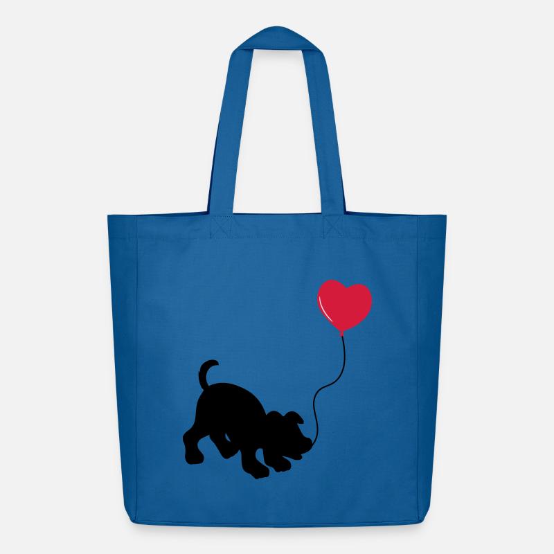 hund mit Luftballon - herz doglover - Kindermotiv - Midweight recycelter Stoffbeutel von Stanley/Stella - Achtsames Blau
