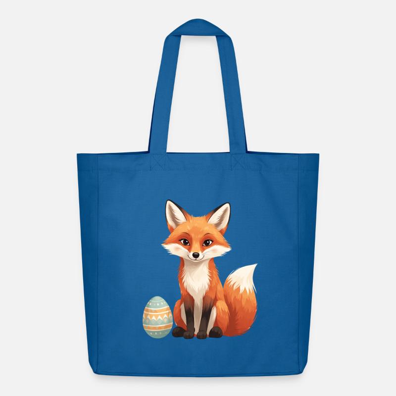 Osterfuchs mit weichem Stil - Midweight recycelter Stoffbeutel von Stanley/Stella - Achtsames Blau