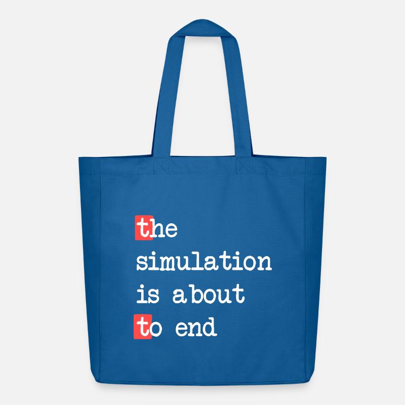 Das Ende der Simulation – Matrix trifft Realität - Midweight recycelter Stoffbeutel von Stanley/Stella - Achtsames Blau