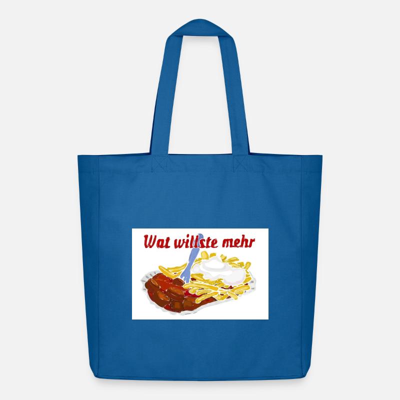 Currywurst mit Pommes - Midweight recycelter Stoffbeutel von Stanley/Stella - Achtsames Blau