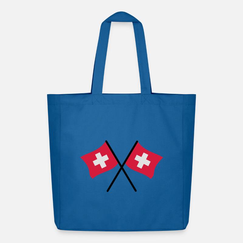 Schweizer Flaggen - Midweight recycelter Stoffbeutel von Stanley/Stella - Achtsames Blau