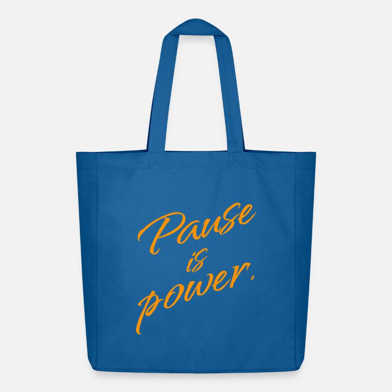 Pause est Pouvoir – Déclaration Repos & Réinitialisation - Tote bag Stanley/Stella Midweight recyclé - bleu attentif