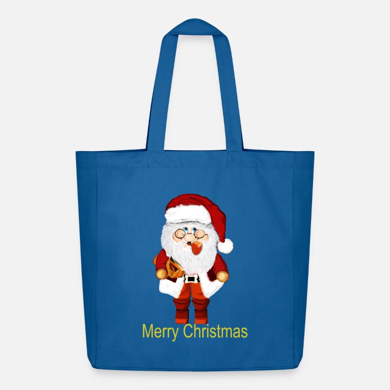 Weihnachtsmann mit Geschenkpaket - Midweight recycelter Stoffbeutel von Stanley/Stella - Achtsames Blau
