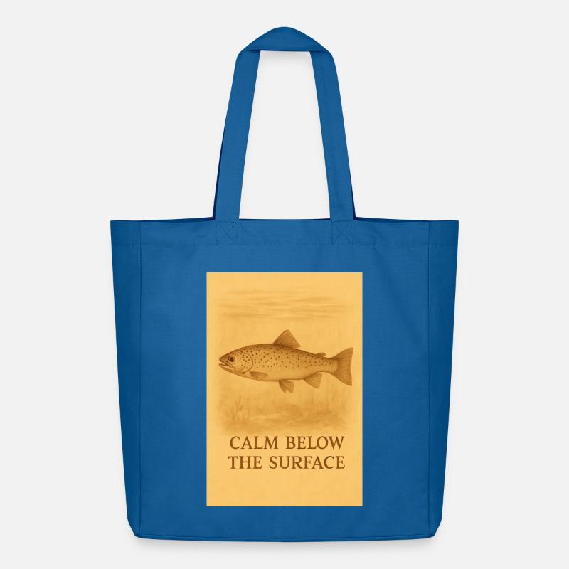 Empreinte de truite calme sous la surface - Tote bag Stanley/Stella Midweight recyclé - bleu attentif