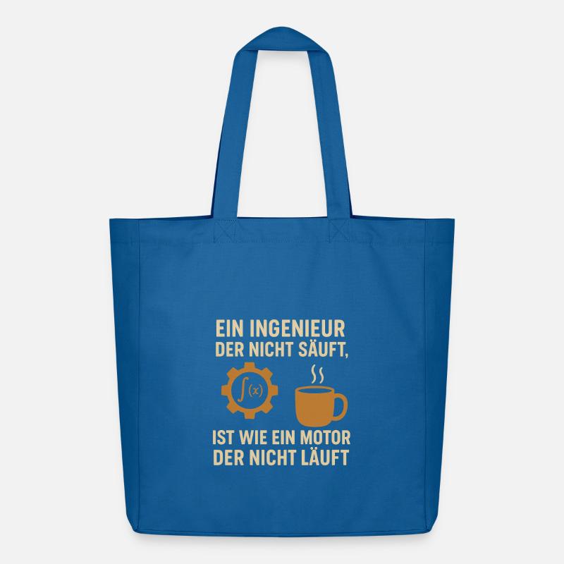 Engineer Humor Coffee Engine - Midweight Recycled Tote Bag by Stanley/Stella - mindful blue