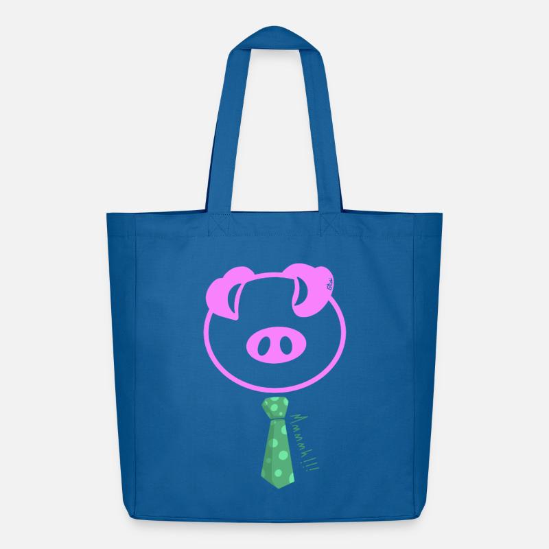 Mmmmhh! Das Pop-Krawatte-Schwein - Midweight recycelter Stoffbeutel von Stanley/Stella - Achtsames Blau