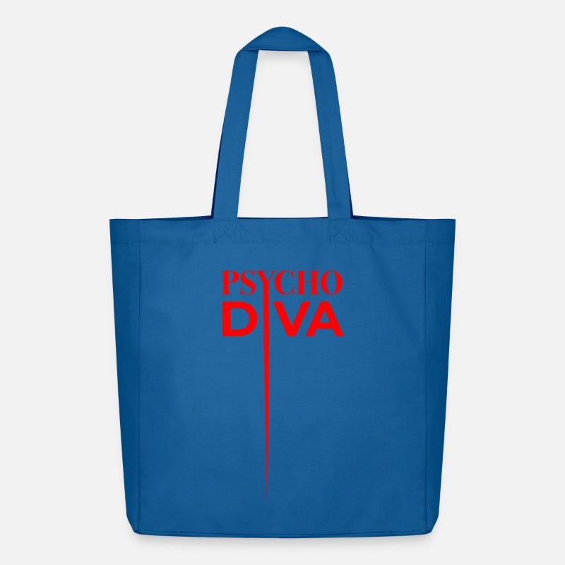 Psycho Diva – Sarkasmus-Spruch Rot - Midweight recycelter Stoffbeutel von Stanley/Stella - Achtsames Blau