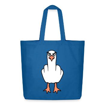 Möwe Mittelfinger Beleidigung Stinkefinger frech - Midweight recycelter Stoffbeutel von Stanley/Stella - Achtsames Blau - Vorne
