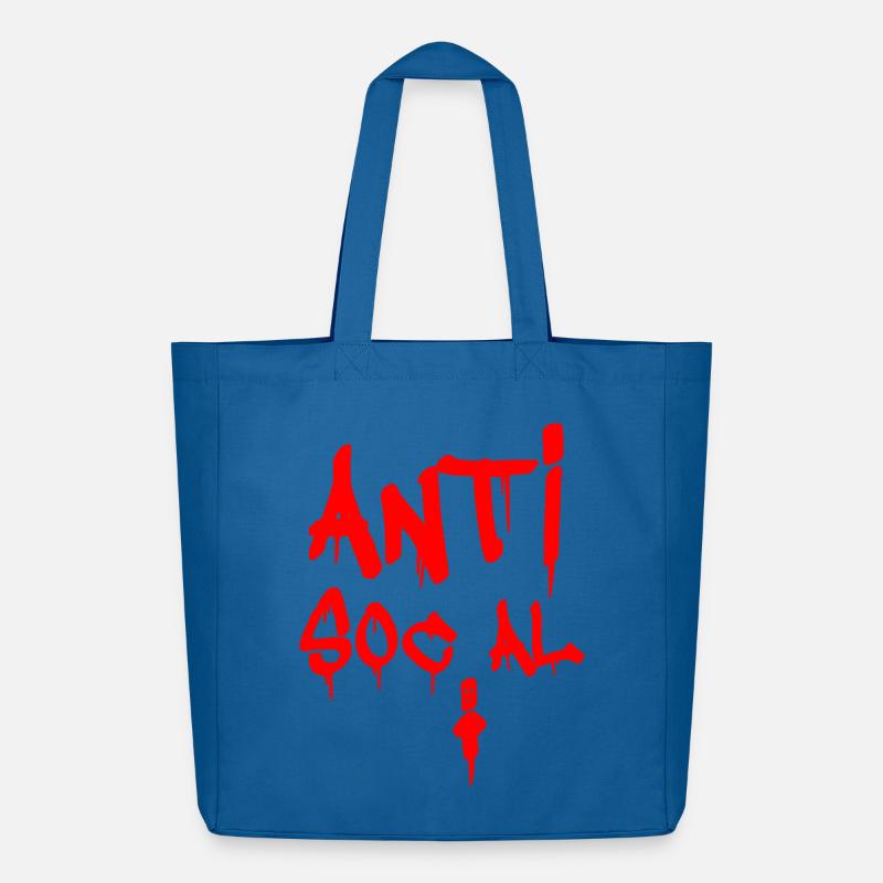 ANTISOZIAL! - Midweight recycelter Stoffbeutel von Stanley/Stella - Achtsames Blau