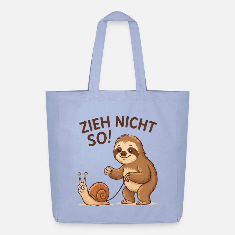 Don't pull like that! Sloth Snail - Midweight Recycled Tote Bag by Stanley/Stella - sky