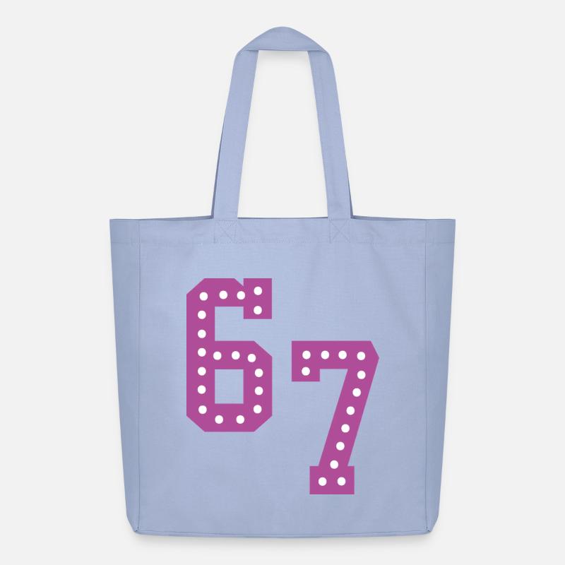 6 7 – Trendiges, minimalistisches Textdesign, - Midweight recycelter Stoffbeutel von Stanley/Stella - Sky
