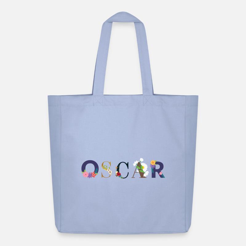 Le nom d’OSCAR décoré de fleurs - Tote bag Stanley/Stella Midweight recyclé - ciel