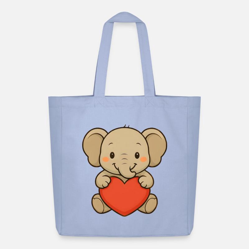 Elefant mit Herz - Midweight recycelter Stoffbeutel von Stanley/Stella - Sky
