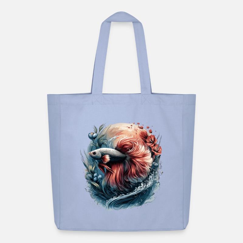 Betta Splendens, Kampffisch Aquarium, Bettafan - Midweight recycelter Stoffbeutel von Stanley/Stella - Sky