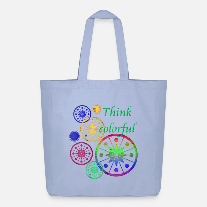 Sternblüten mit Spruch Think colorful - Midweight recycelter Stoffbeutel von Stanley/Stella - Sky