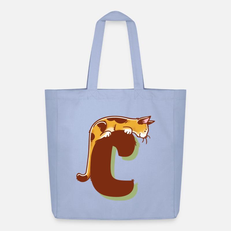 Katze Buchstabe C - Midweight recycelter Stoffbeutel von Stanley/Stella - Sky
